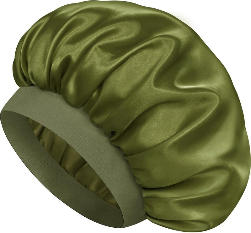 Doitory Store Satin Silk Bonnet for Sleeping, Double Layer Silk Sleep Cap for Men & Women, Soft Satin Lined Bonnet for Curly Hair - Image 1